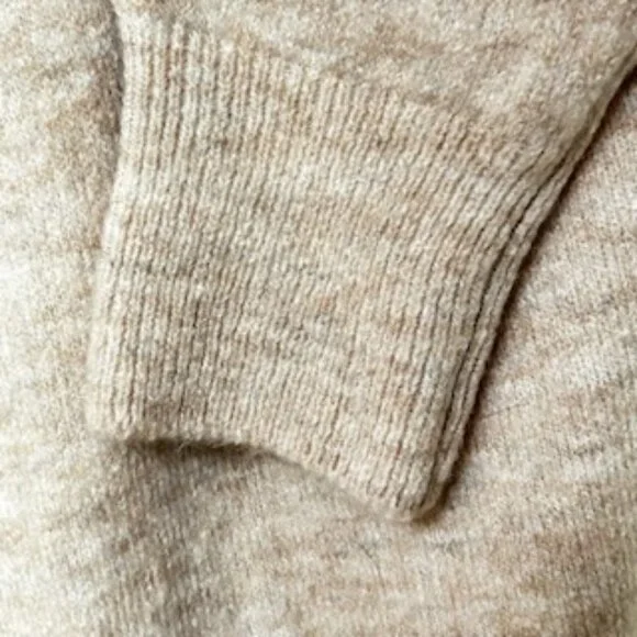 NWOT Wool Blend Oversized Very Soft Tan Open Front Knit Cardigan - Picture 10 of 13